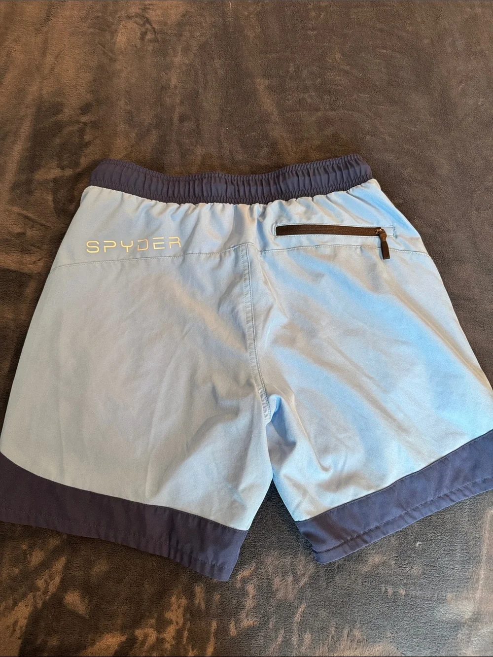 Spyder Light Blue Swim Shorts with Navy Trim
